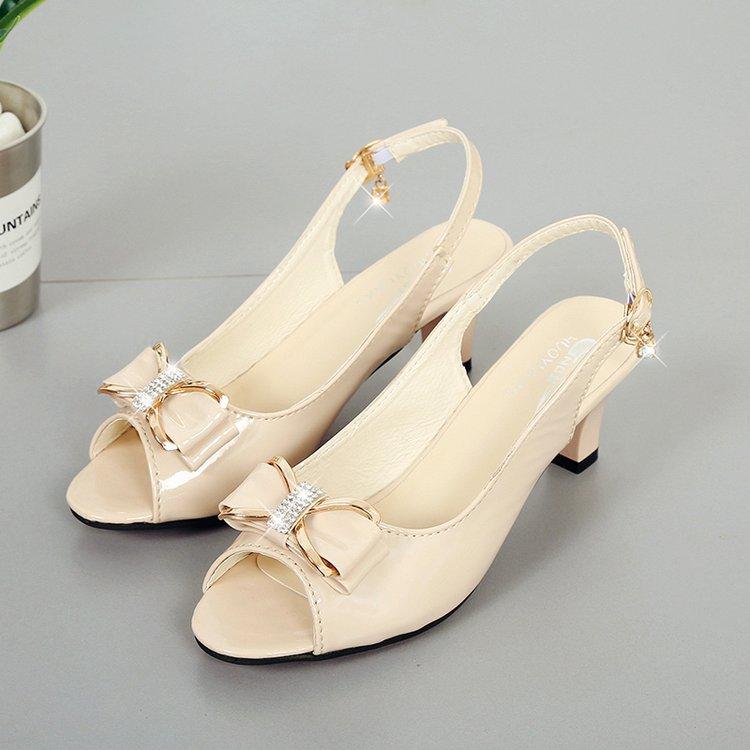 

New fish mouth sandals women s thick heel summer sandals Korean version of fashion professional medium heel light mouth women s sandals 42