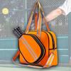 Badminton Shoulder Bag Large Handbag for Adults Pickleball Racquet Orange