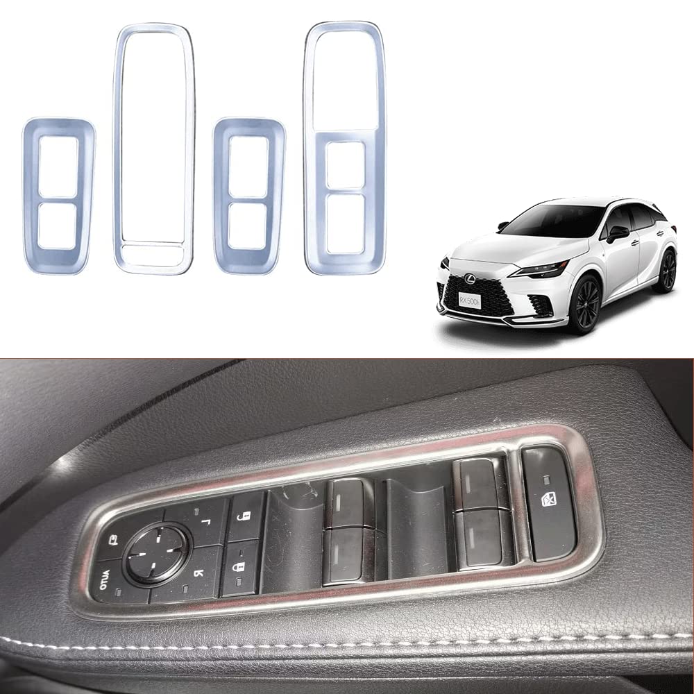 

ACEMT Накладка на дверной выключатель Lexus RX Накладка на дверную панель Lexus RX10 Series RX350 450h 500h Выключатель электростеклоподъемника Защитная накладка на дверной выключатель Декоративная накладка (Серебряный)