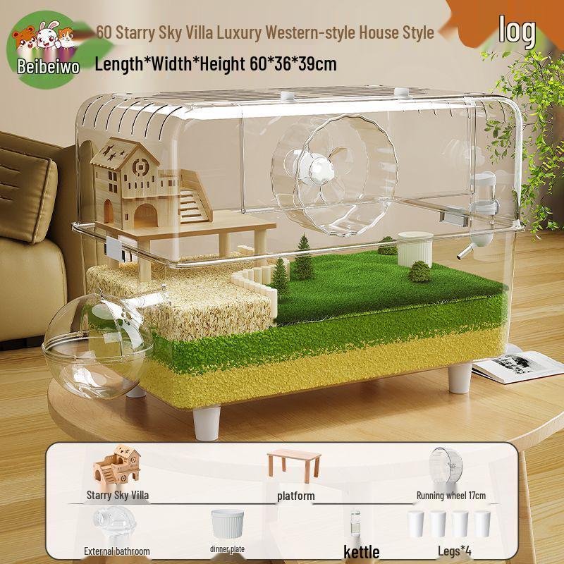 Luxury Extra-Large Golden Hamster Cage: Spacious, Easy-Clean, Anti-Bite Design