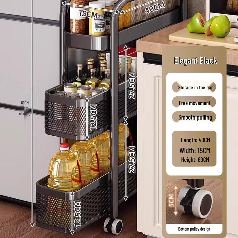 Muya Slim Rolling Kitchen Storage Cart