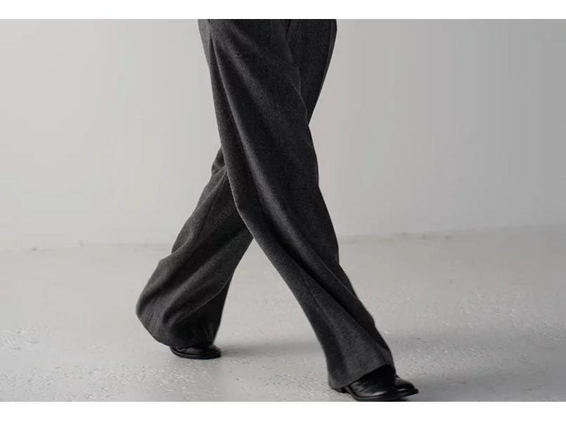 Façade Pattern High Waist Wide-Leg Casual Suit Pants for Women - Slimming, Floor-Length, Spring & Autumn Style
