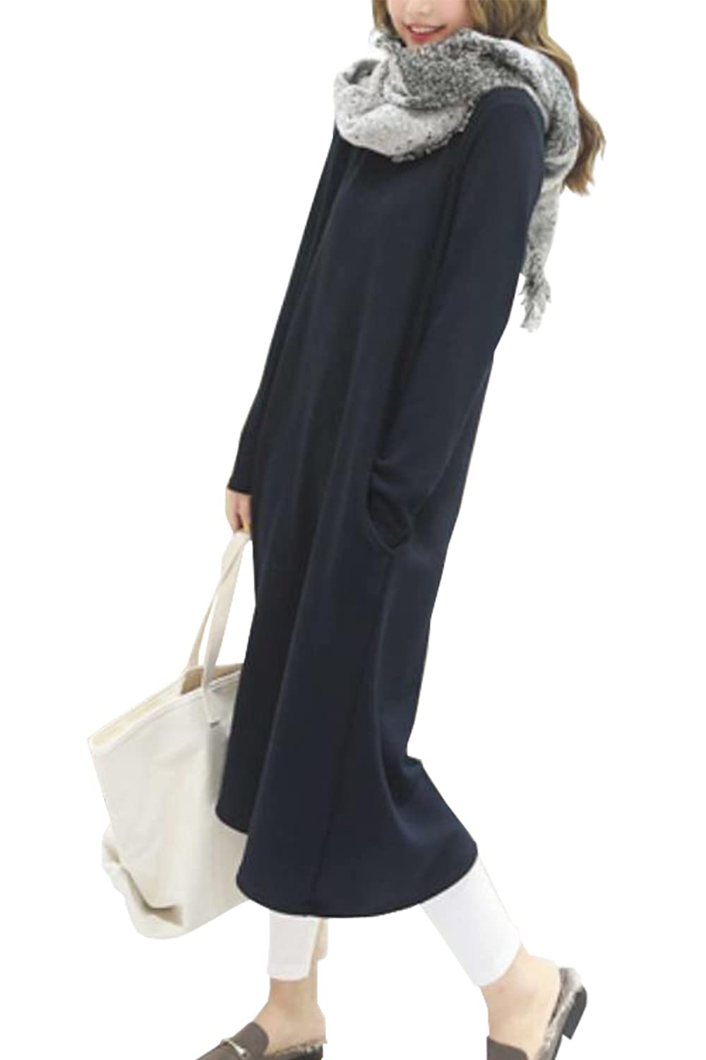 

Ptika Теплый Длинный Домашний Костюм Однотонный Размер Женское Платье с Флисовой Подкладкой, Цвет, Осень/Зима (Черный, V-образный вырез, M)