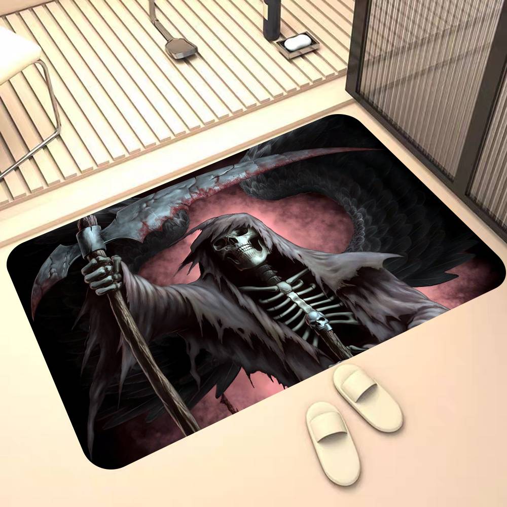 D-Dark Grim Reaper Anime Entrance Door Mat Nordic Style Home Doormat Bathroom-Toilet Mats Bedroom Hotel Decor Mat
