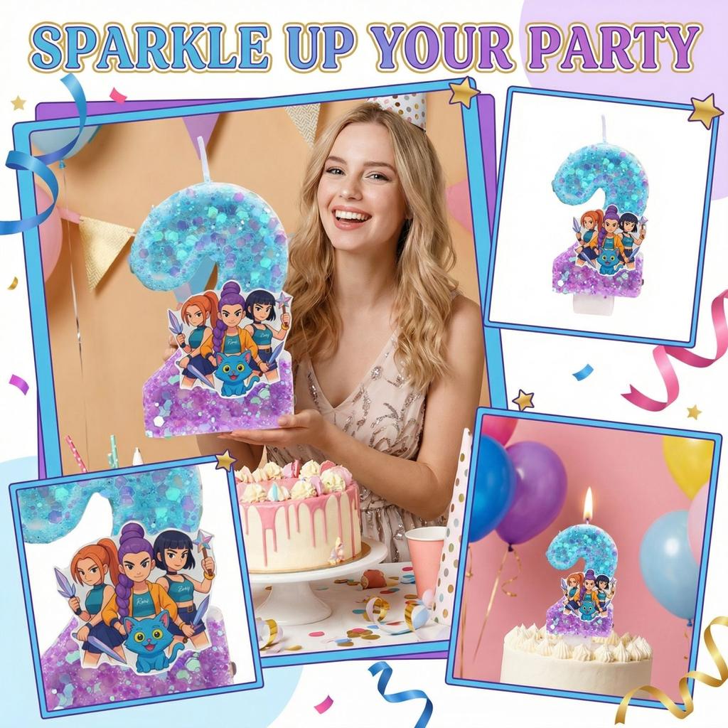 Fashion Cartoon Creative Birthday Candles Party Digital Candles