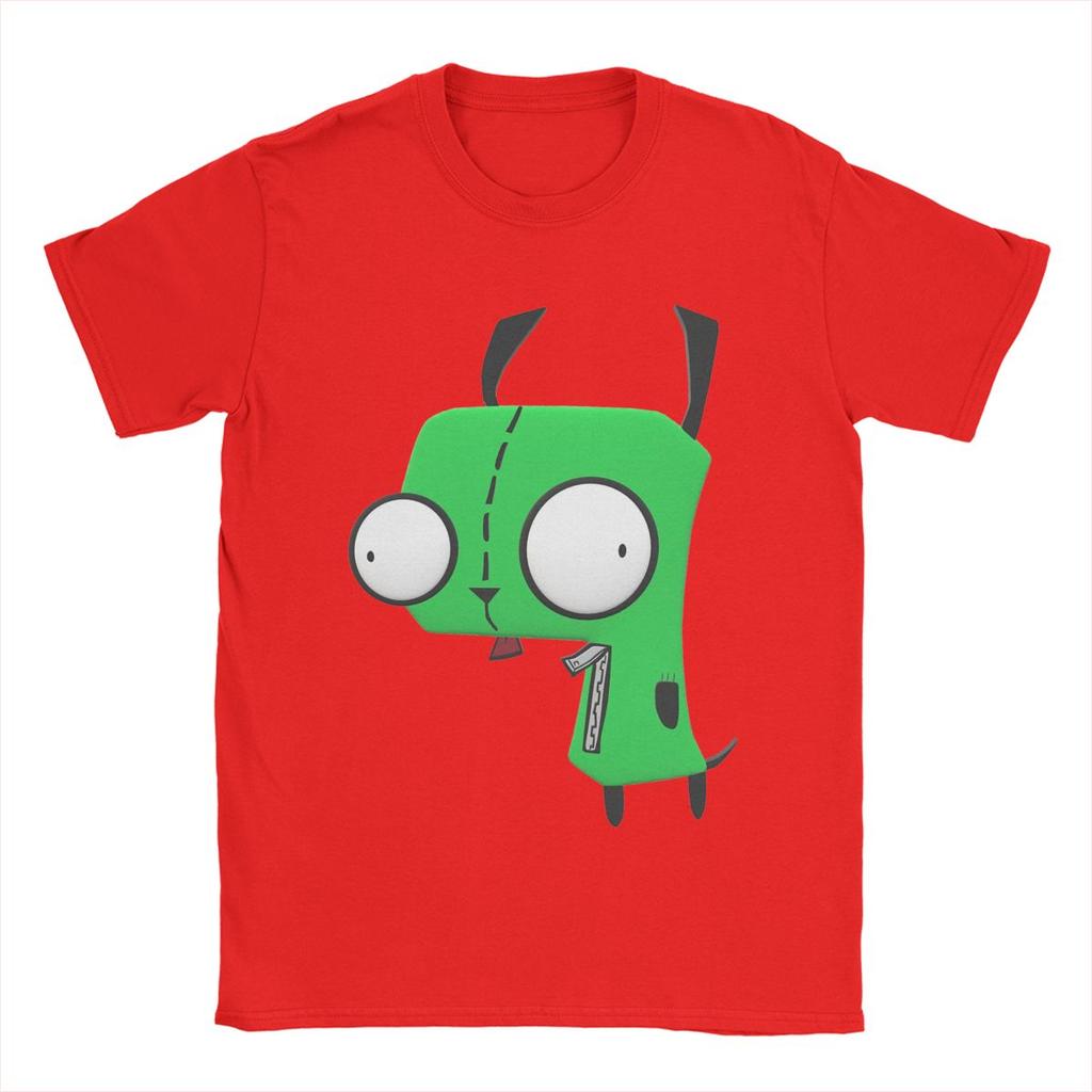 Gir Invader Zim Men T Shirts Novelty Tees Short Sleeve Round Collar T-Shirts Cotton Plus Size Clothing