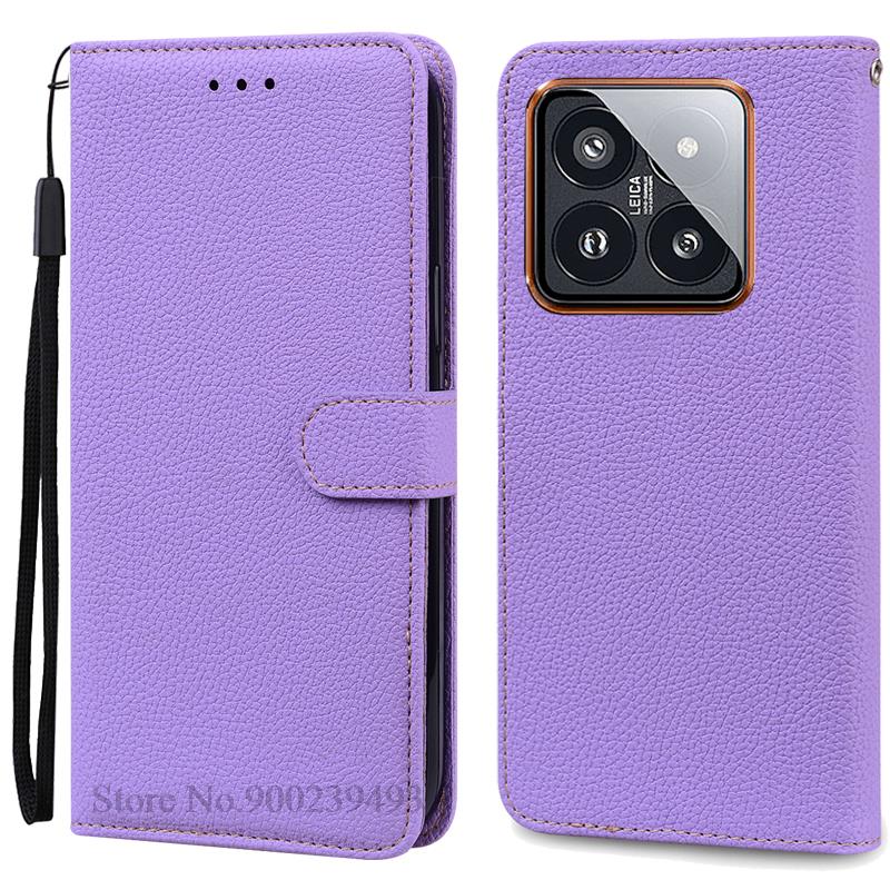 Mi 14 Mi14 Xiaomi14 Pro Case For Xiaomi 14 Case Leather Wallet Flip Case For Xiaomi 14 Pro Cover Coque For Xiaomi Mi 14 Fundas
