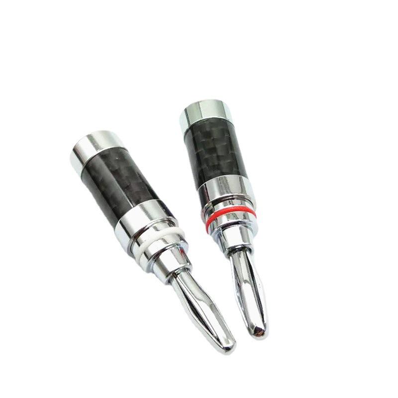 4mm Copper-Plated Carbon Fiber Solderless Audio Speaker Banana Plug Connector