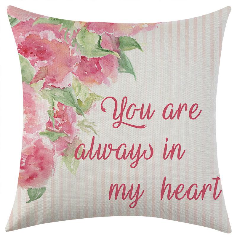 

New Mother s Day Series Linen Pillowcase Car Sofa Lumbar Pillow Cushion 45 * 45 separate pillow cover