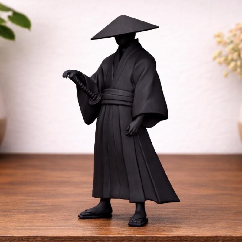 Mini Chinese Wuxia Swordsman Resin Statue Car Ornament Cute Decor for Dashboard Home Desk Gaming Room Gift for Fans