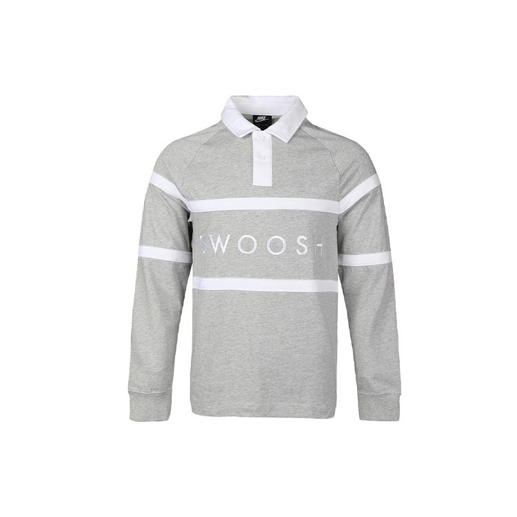 Men s Nike Alphabet Embroidered Rugby Gray Polo Shirt CV0169-063 XL