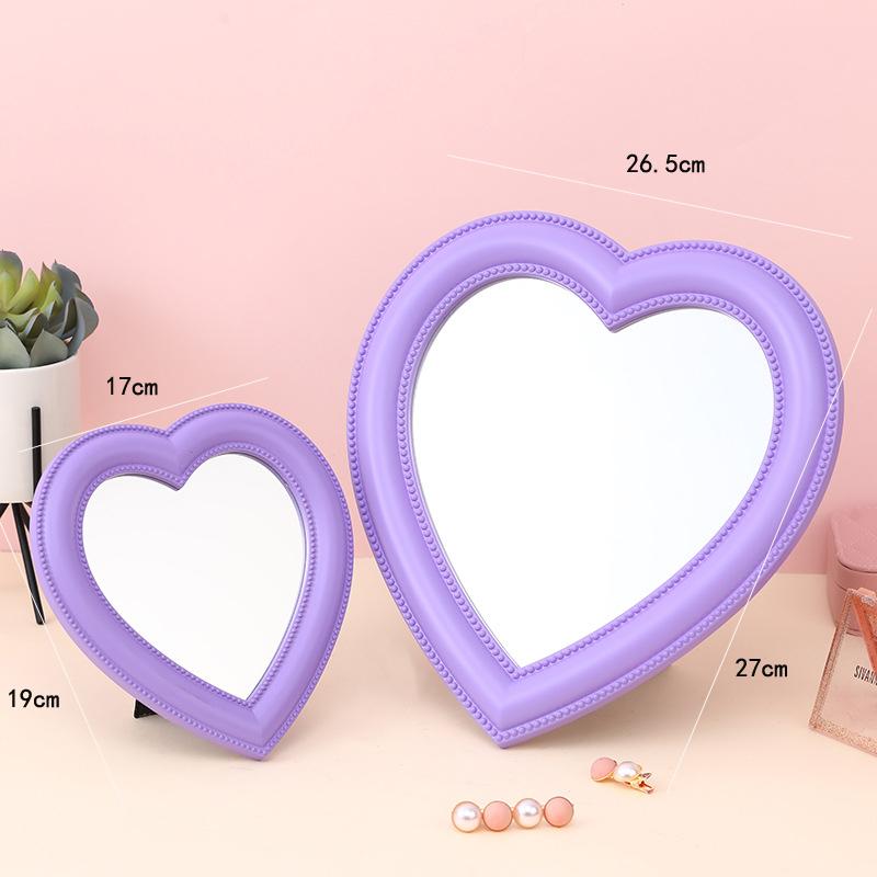 Heart Mirror Cosmetic Mirror Decorative Mirror Girl Heart Student Dormitory Mirror Home Decor Living Room Decoration Wall Decor