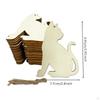20 Pieces Cat Shaped Hanging Ornaments Blank Decorations Smooth for Teachers
