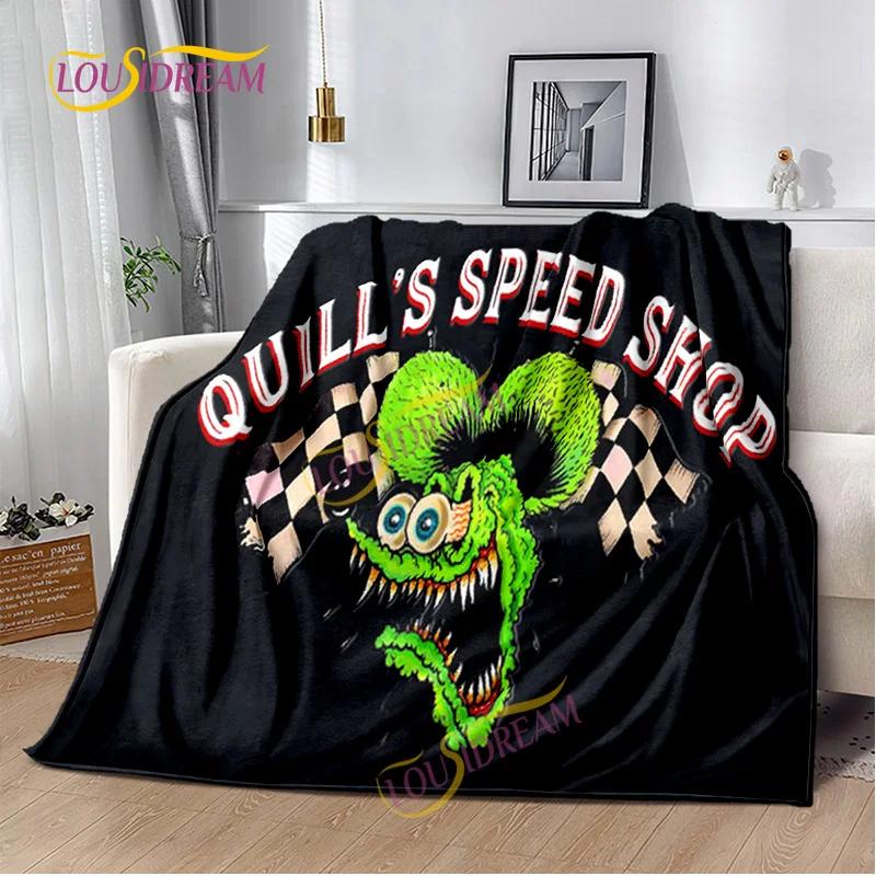 Portable Multifunctional Children's holiday birthday Gift Cartoon Rat Fink Cute Home Bedroom decoration Warm Sherpa blanket