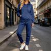 Women's Hoodie and Sweatpants 2-Piece Set - Casual Athletic Tracksuit with Drawstring Hood and Pockets