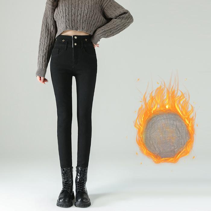 Jeans for Women In Autumn and Winter Elastic Pencil Pants for Women In Autumn and Winter Plus Velvet Jeans for Women In Autumn and Winter