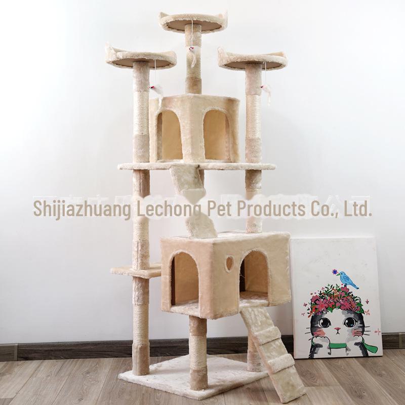 Best-Selling Large Wooden Cat Climbing Frame with Multi-Layer Scratching Platform - Top-Quality Pet Toy
