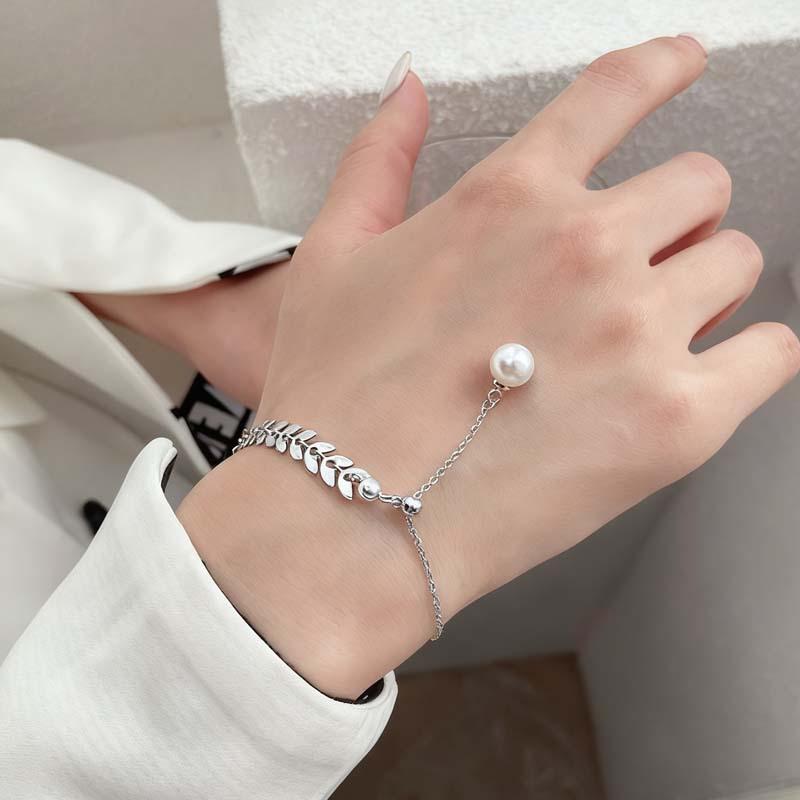 

Bracelet Elegant Droplets Olive Leaf Bracelets for Women Fashion Fine Jewelry Gifts срібний