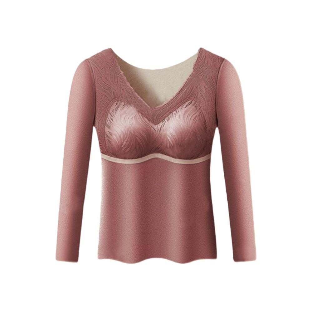 Large Size Women Thermal Clothes U Round Neck Warm Tops Thermal Underwear Lingerie Feel Heating Warmth Long Tops Girls Female