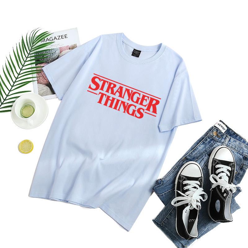 Stranger Things Letter Printed Short Sleeved T-shirt