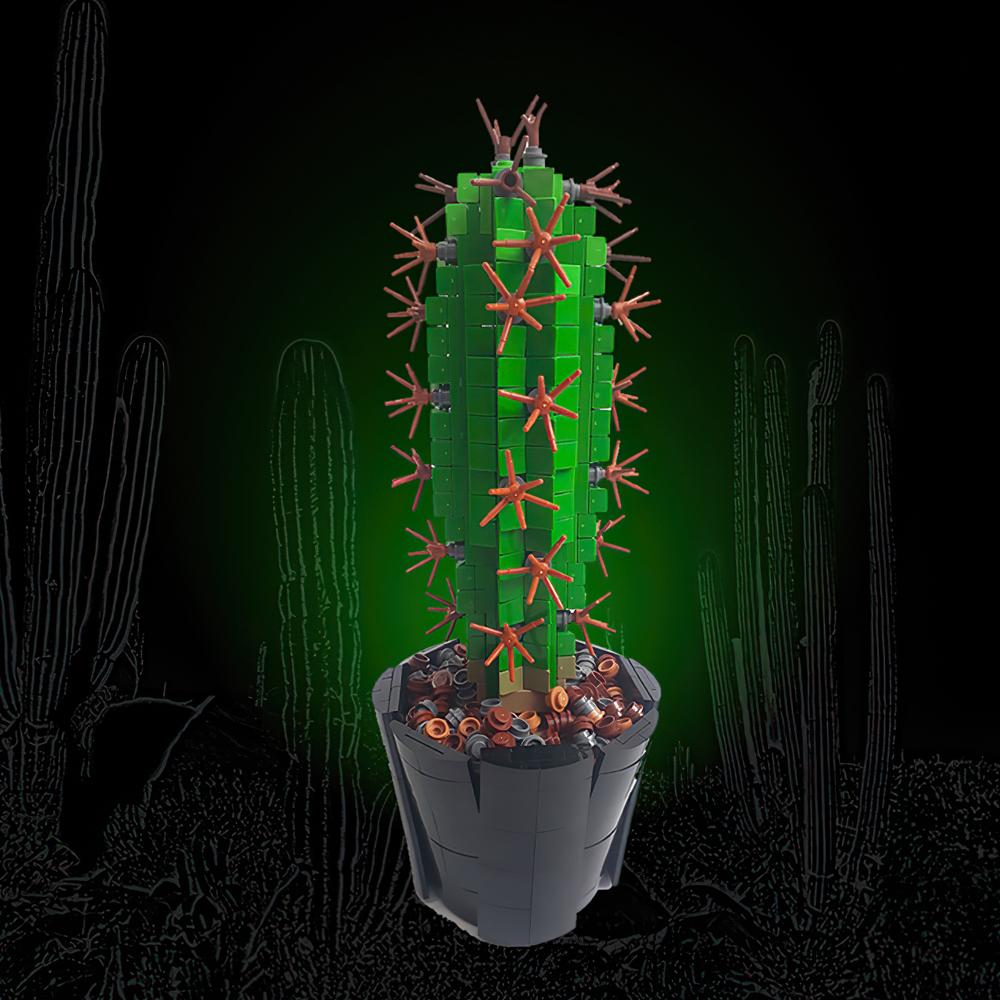 MOC DO IT YOURSELF Cactus Construction Bricks Bouquet 3D Model Toy Home Decor Plant Potted Assembly Romantic Set Brick Toy Child Gift Idea
