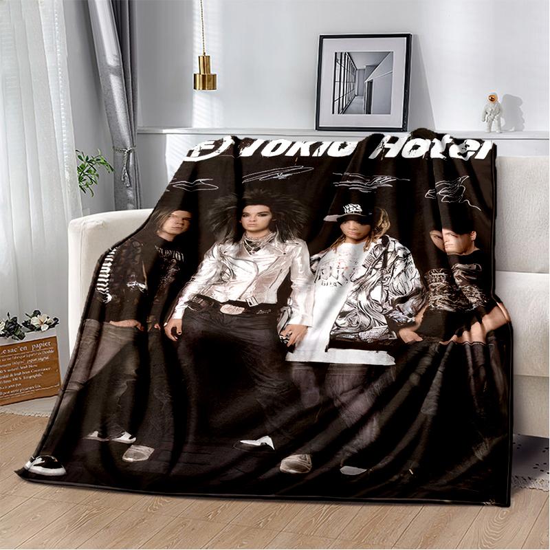 2025 New Style Tokio Hotel Rock Band Bill Tom Kaulitz Blanket,Soft Throw Blanket for Home Bedroom Bed Sofa Cover Kids Gift