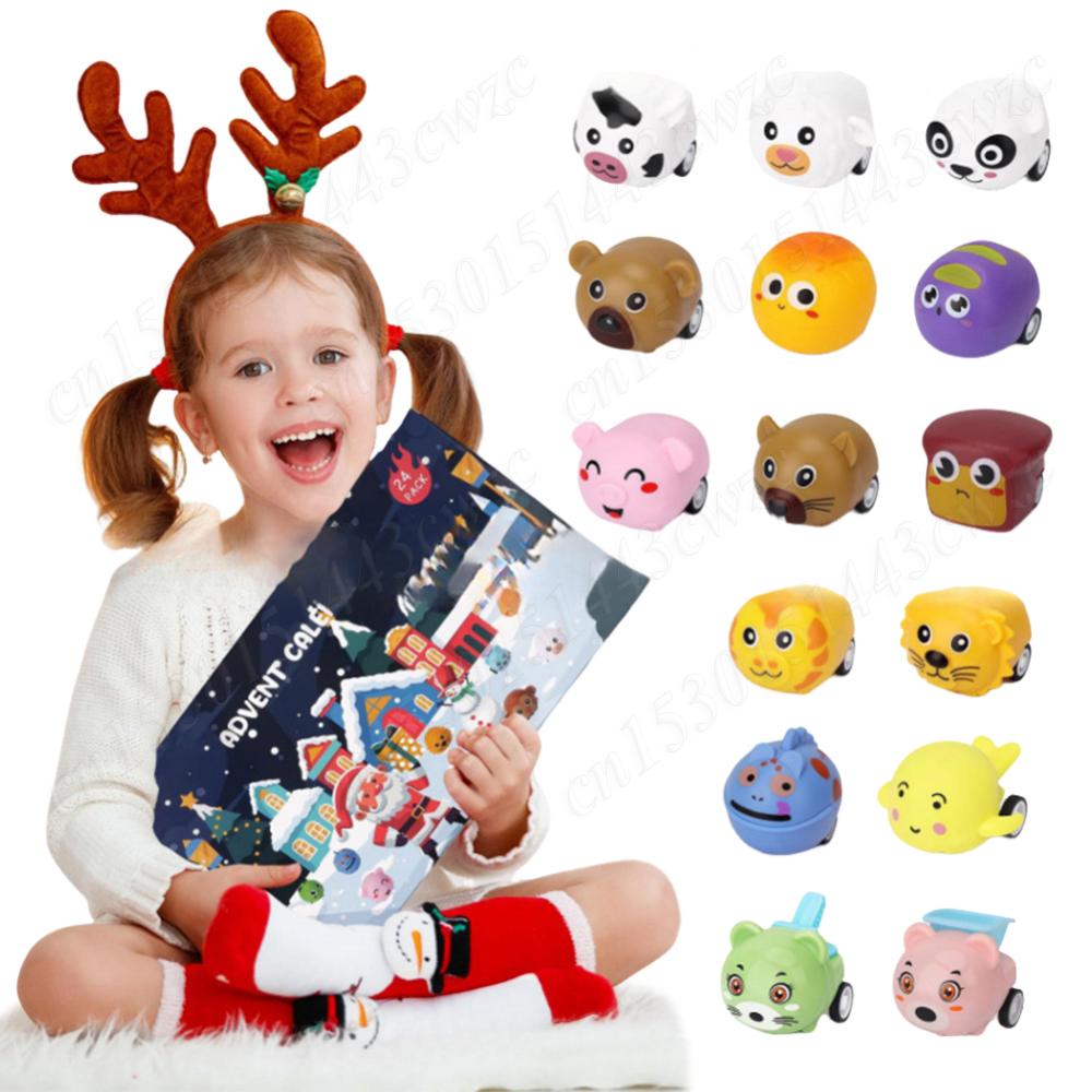 2026 Xmas Countdown Calendar with Pull Back Car Toys Advent Calendar 24 Different Race Cars Calendar Box Christmas Gift For Kids