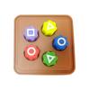 1 Set Geometric Dice Korean Game Hand-Eye Coordination Training Colorful Stone Catching Game Portable Travel Kids Adults Game Night Party Dice Toy