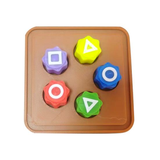 1 Set Geometric Dice Korean Game Hand-Eye Coordination Training Colorful Stone Catching Game Portable Travel Kids Adults Game Night Party Dice Toy