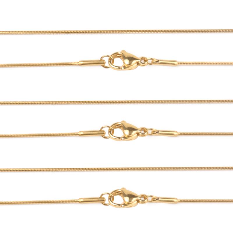 1 Strand Round Snake Stainless Steel Chains Metal Necklace Chain For Women Men Fashion Chain Jewelry Findings DIY Necklace Gift