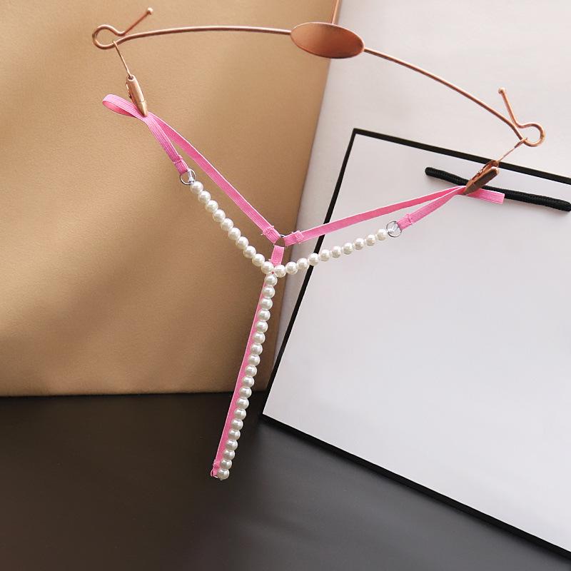 Women's Low Waist Open Crotch Pearl Massage Thong Panties - Sexy, Tempting, and Passionate