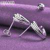 925 Sterling Silver Heart Shaped Earrings Gift Fashion Jewelry