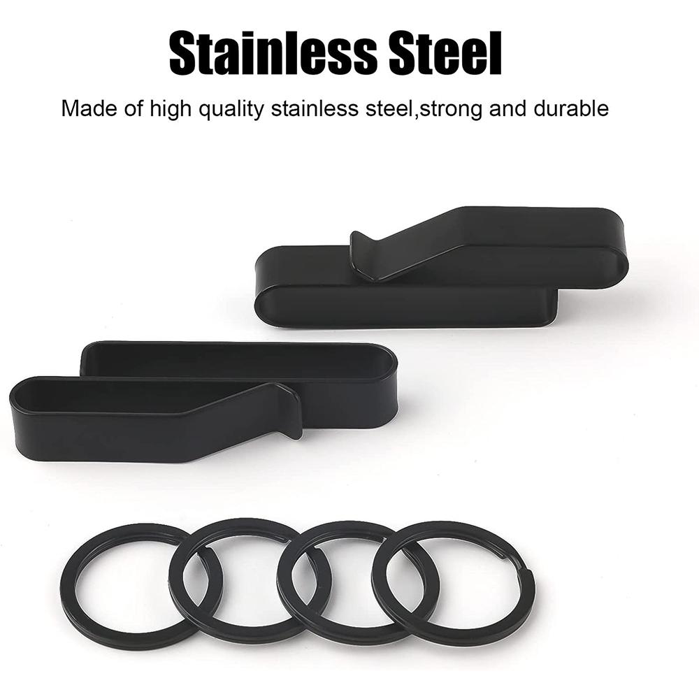 New 2pcs Belt Key Clip Stainless Steel Tactical Stealth Belt Loop Keychain