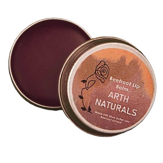 Arth Naturals, Beetroot Lip Balm, Natural Ingredients, Organic, Vegan, Halal Product,Unisex,8Gms,Shea Butter with Vit E