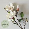 Retro Magnolia Artificial Flower Arrangement - Decorative Single Stem Bouquet for Living Room or Dining Table.