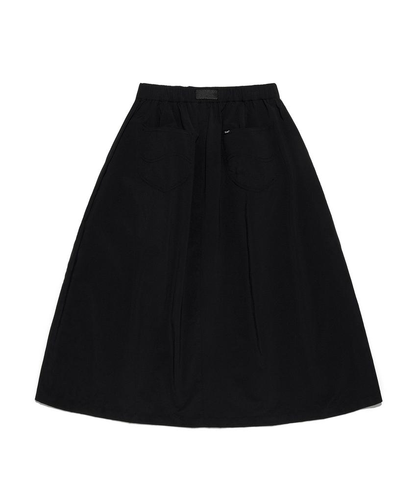 LEE Women Nylon Belted Long Skirt Black