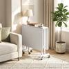 Folding Dining Table on Wheels, 4-6 People, 120 cm, Braked Wheels, 2 Drop Leaves, Industrial, White