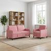 Sofa Set with Storage 2 pcs Pink Polyester