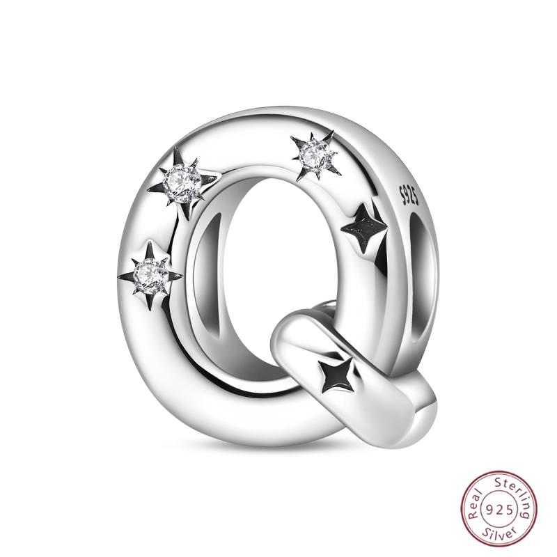 New Copper 26 Alphabet A-Z Charms Star Letter Beads Suitable For Diy Bracelet Women Jewelry Making