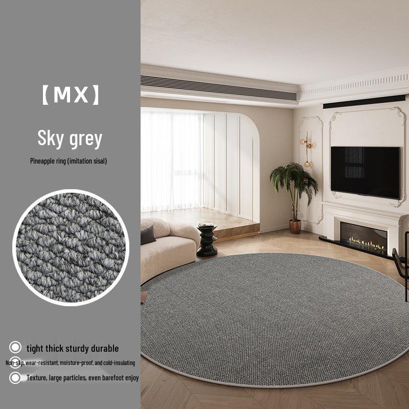 Thickened Pure Color Round Sisal Rug for Living Room, Bedroom, Sofa, Coffee Table, Study, Chair Mat