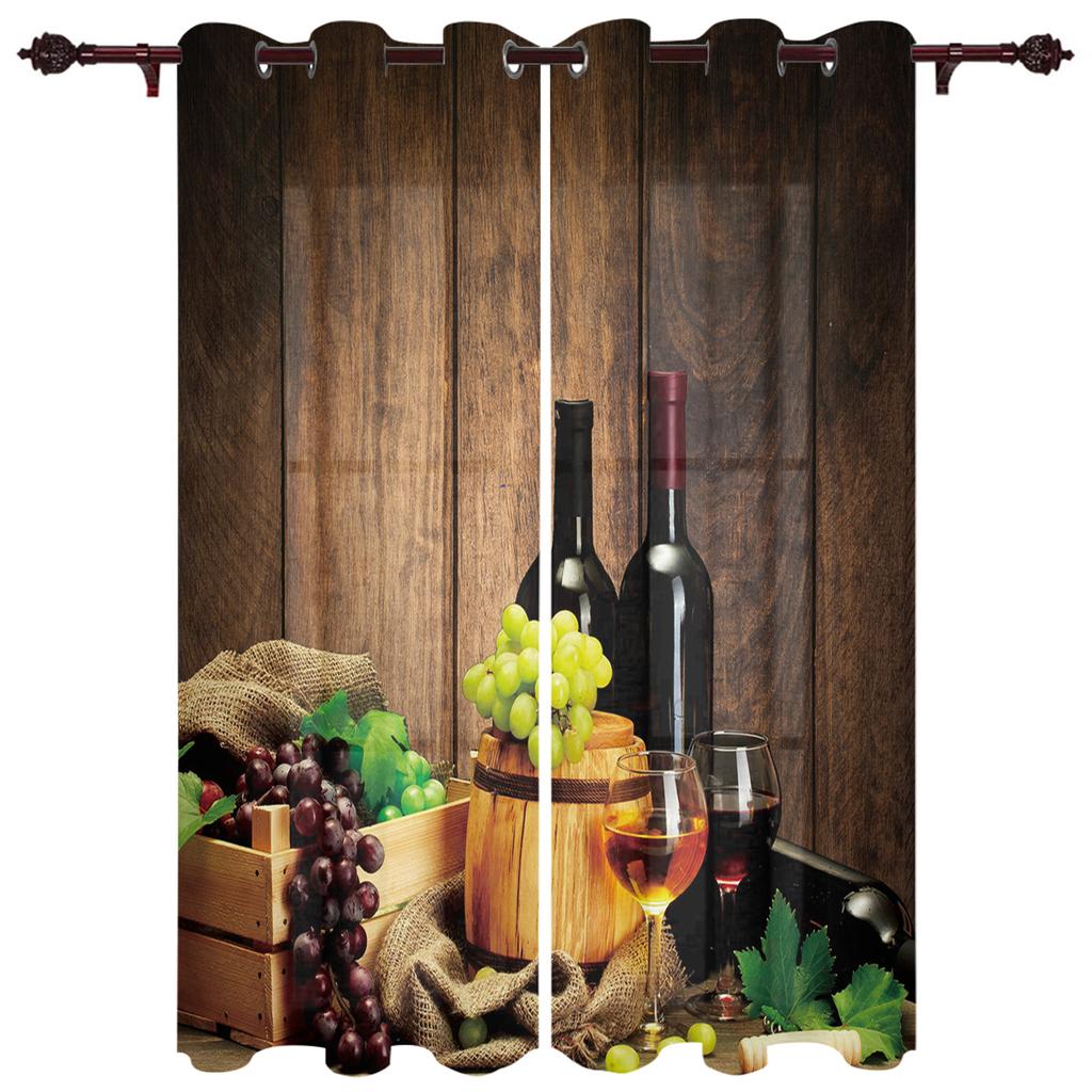 Retro Country Style Fruit Food Curtains For Bedroom Kids Room Living Room Window Curtain Luxury Curtains For Kitchen