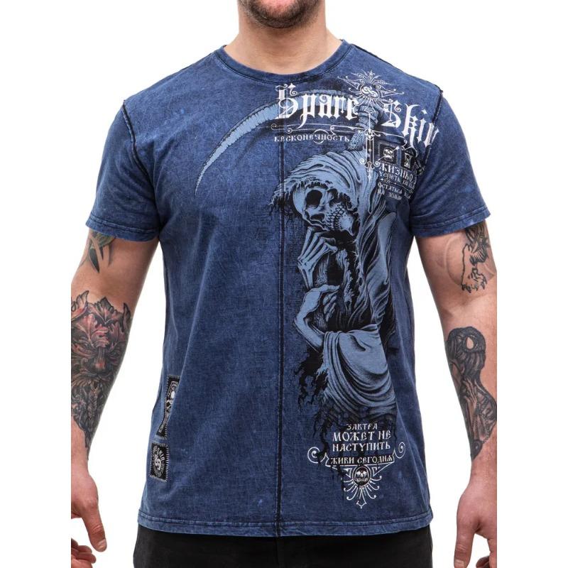 

Летний топ с круглым вырезом и 3D-принтом скелета, модная повседневная мужская футболка с коротким рукавом XS