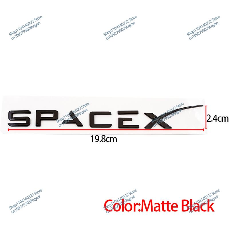 ABS SpaceX Dual Motor Sticker Fender Side Decal For Tesla Model Y S 3 X Letters Space Logo Rear Emblem Badge Trunk Accessories
