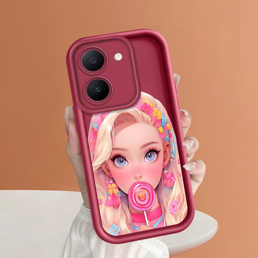 Soft Silicone Square Ladders Cartoon Pattern Full Cover Camera Protection Shockproof Case for iPhone Infinix Tecno Vivo