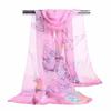 Floral Print Chiffon Scarf Shawl 150*50cm Long Scarf  Outdoor Accessories