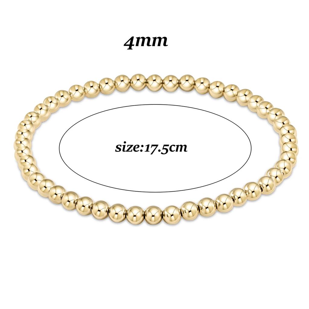 Vlen Bohemian Gold Ball Beaded Bracelet Set Handmade Fashion Chunky Statement Jewelry for Wedding Anniversary Gift