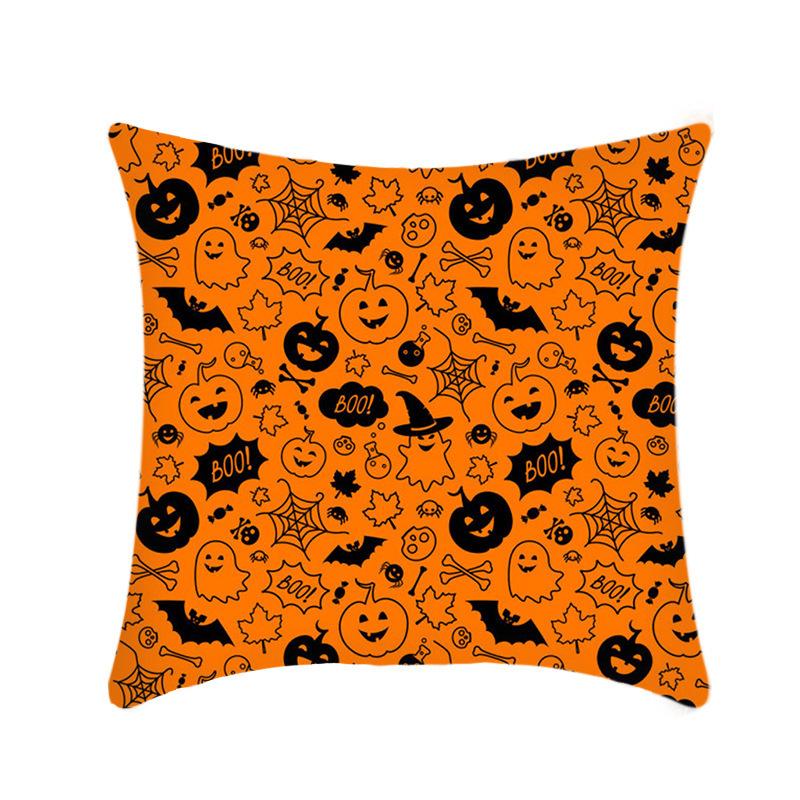Halloween Throw Pillow Cover Linen Print Halloween Home Decor Cushion Cover Sofa Cushion Back Cushion