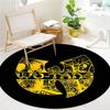 Okrągły dywan Wu-Tang Clan, Dywan do salonu, sypialni, przy sofie, pokoju zabaw, Mata podłogowa antypoślizgowa