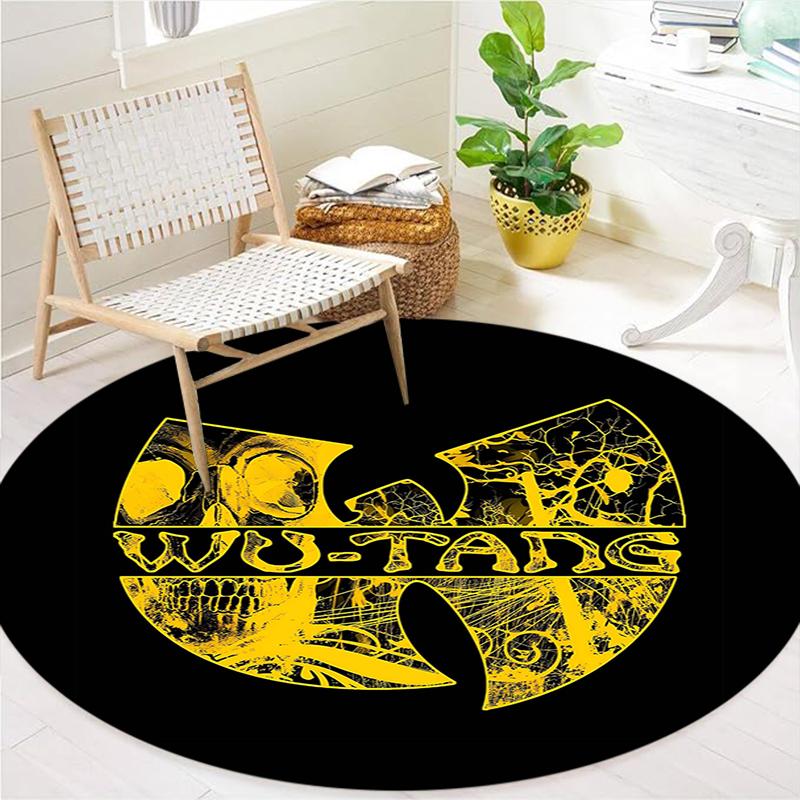 Okrągły dywan Wu-Tang Clan, Dywan do salonu, sypialni, przy sofie, pokoju zabaw, Mata podłogowa antypoślizgowa