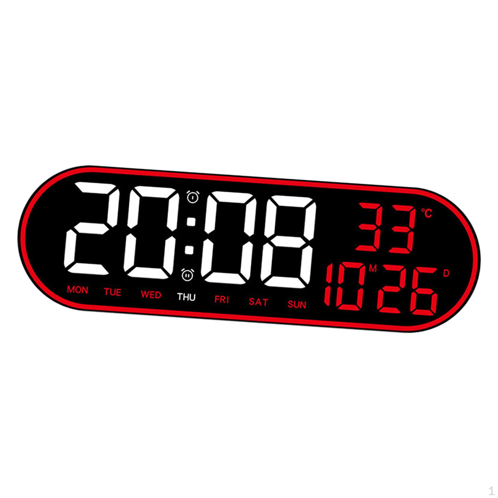 

Digital Wall Clock Alarm Remote Control Desktop for NightStand Bedside Red
